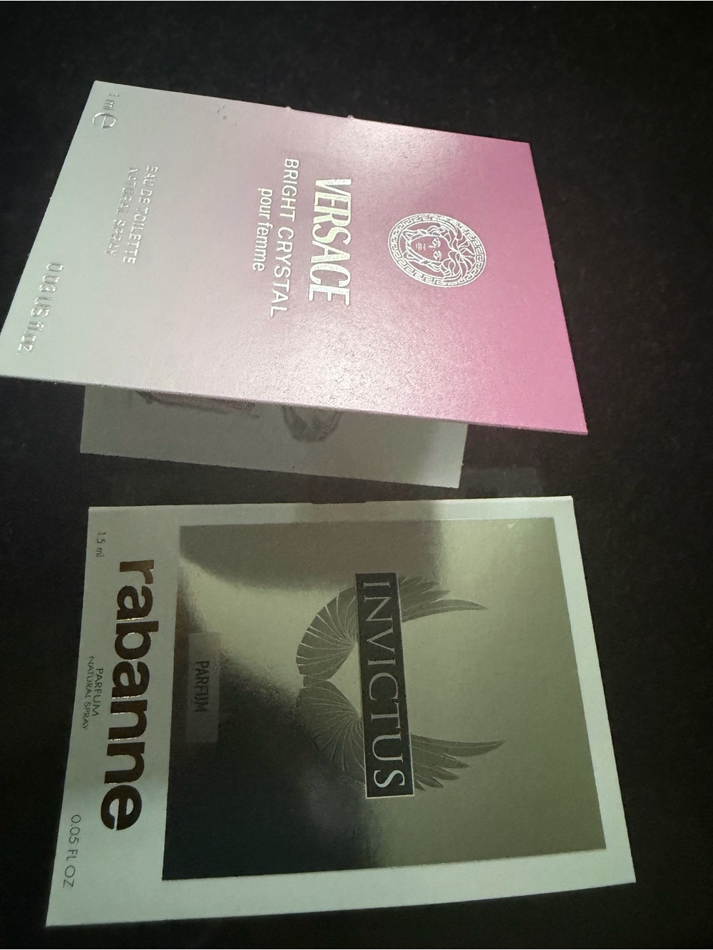 Versace Bright Crystal ans Rqbanne Invictua Samples